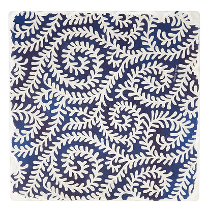 Indigo Patterns Coaster - Fiddleheads