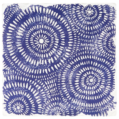 Indigo Patterns Coaster - Spirals