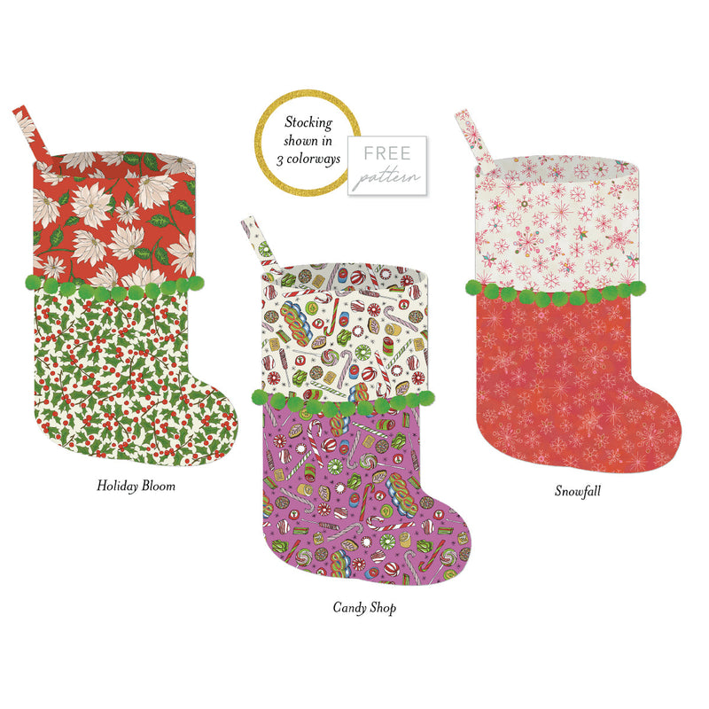 Jolly Collage Stockings Free Pattern by Whistler Studios