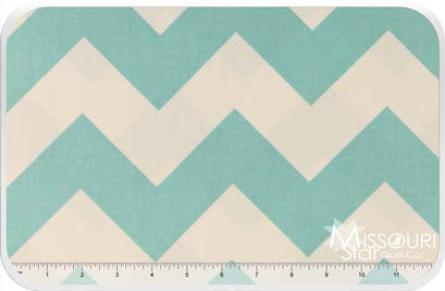 Large Cotton Chevrons - Aqua Yardage