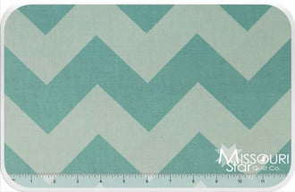 Large Cotton Chevrons - Tone on Tone Aqua Yardage