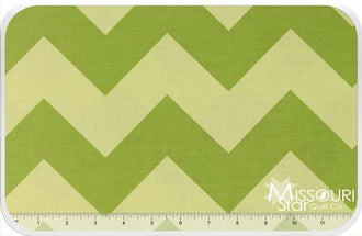 Large Cotton Chevrons - Tone on Tone Green Yardage