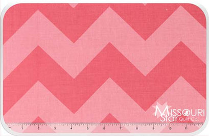 Large Cotton Chevrons - Tone on Tone Hot Pink Yardage