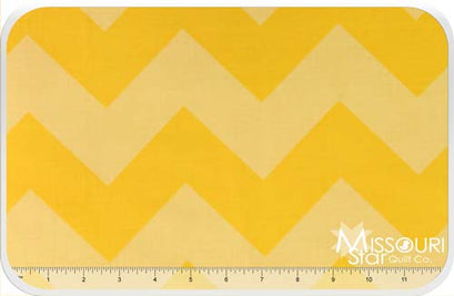 Large Cotton Chevrons - Tone on Tone Yellow Yardage
