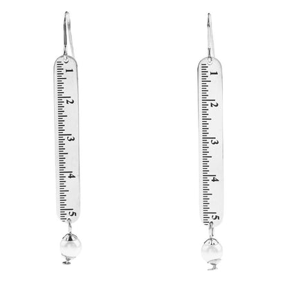 Measuring Tape Earrings - Silver