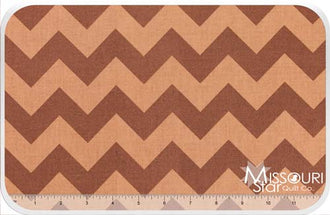 Medium Cotton Chevrons - Tone on Tone Brown Yardage