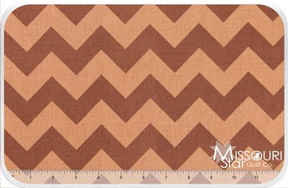 Medium Cotton Chevrons - Tone on Tone Brown Yardage