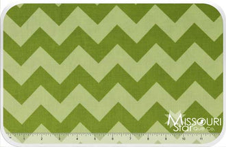 Medium Cotton Chevrons - Tone on Tone Green Yardage
