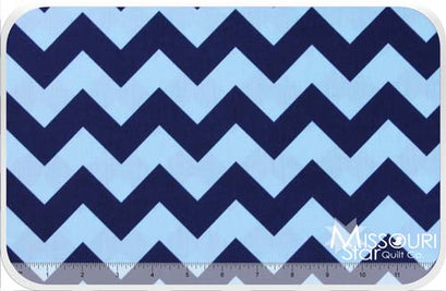 Medium Cotton Chevrons - Tone on Tone Navy Yardage