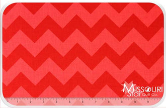 Medium Cotton Chevrons - Tone on Tone Red Yardage