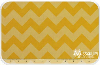 Medium Cotton Chevrons - Tone on Tone Yellow Yardage