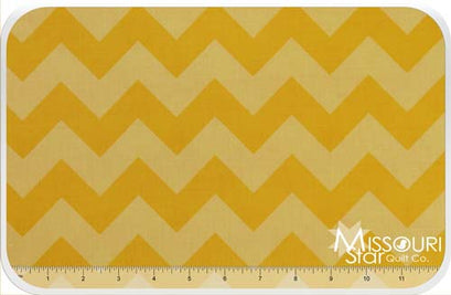 Medium Cotton Chevrons - Tone on Tone Yellow Yardage