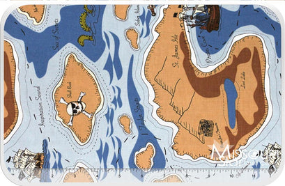 Pirate Matey's - Pirate Main Blue Yardage