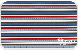Pirate Matey's - Pirate Stripes Red Yardage