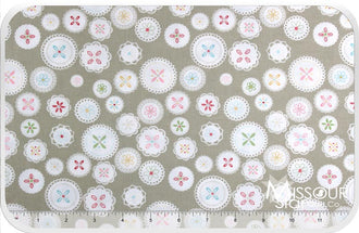 Polka Dot Stitches - Doily Gray Yardage