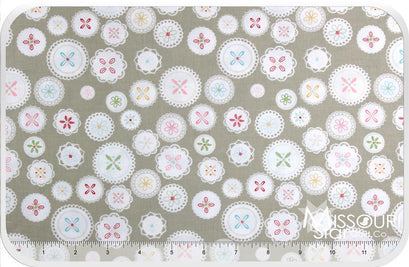 Polka Dot Stitches - Doily Gray Yardage