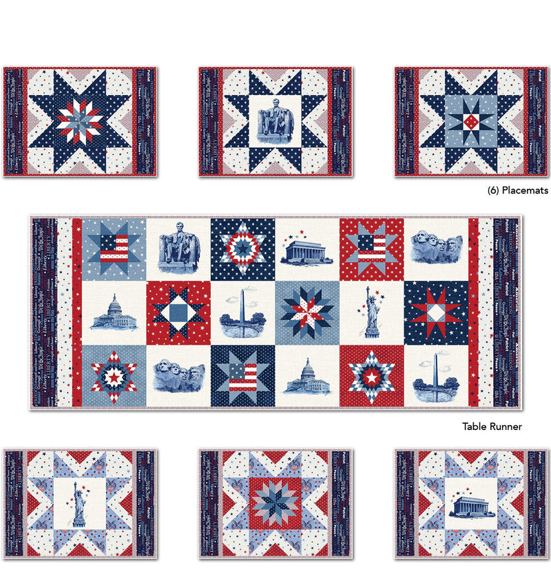 Red, Thread, Blue Table Set Free Pattern by Wendy Sheppard