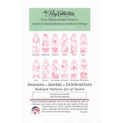 Redwork Santas Pattern