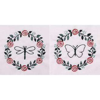 Roseberry Wreath Embroidery Quilt Block