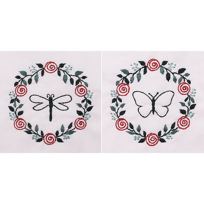 Roseberry Wreath Embroidery Quilt Block