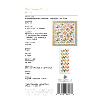 Digital Sunflower Stars Quilt Pattern by Missouri Star Alternative View #1