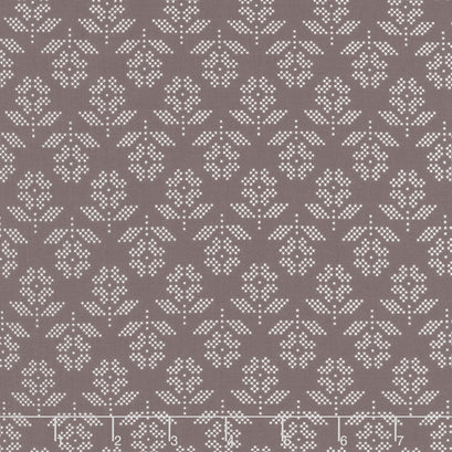 Stitch - Flower Steel Yardage