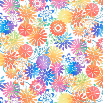 PAWsitivity - Floral White Yardage