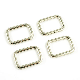 Emmaline 1" Rectangular Rings - Set of Four Nickel