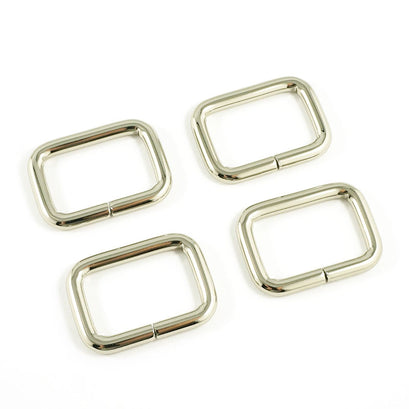 Emmaline 1" Rectangular Rings - Set of Four Nickel