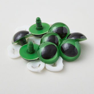 Plastic Slit Pupil Safety Eyes - 25mm Green - 4 Pairs
