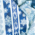 Holiday Flourish Blue - Stripes Blue Metallic Yardage Alternative View #1