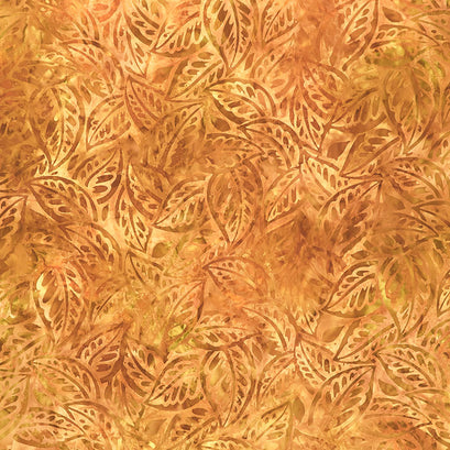 Artisan Batiks - Sun Forest Leaves Ochre Yardage