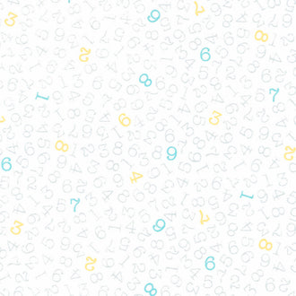 Baby Flannel - Love Ewe More Numbers White Yardage
