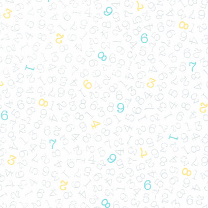 Baby Flannel - Love Ewe More Numbers White Yardage