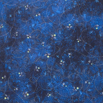 Shimmering Twilight - Firefly Twilight Navy Yardage