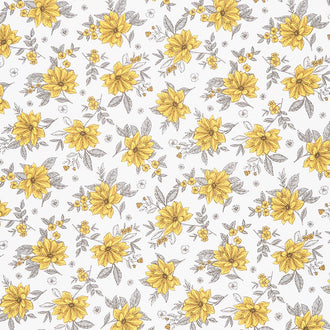 Belle - Floral Fantasy Dove Yardage