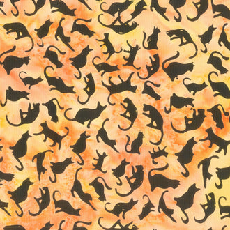 Hocus Pocus Batiks - Cat Orange Tiger Yardage