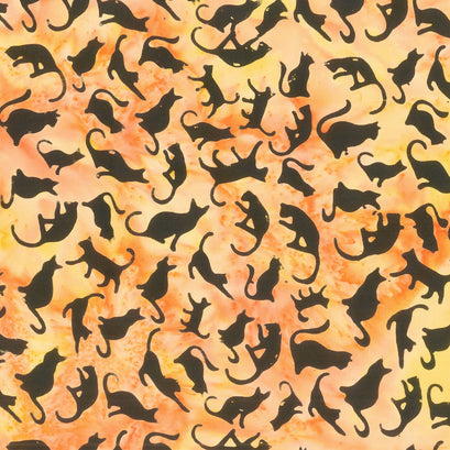 Hocus Pocus Batiks - Cat Orange Tiger Yardage