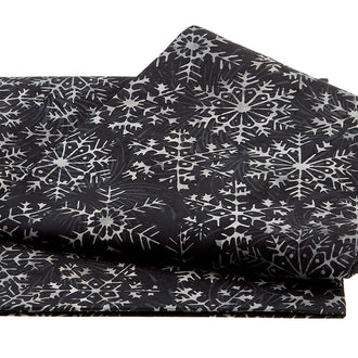 Festive Batiks - Black Snowflake 2 Yard Cut