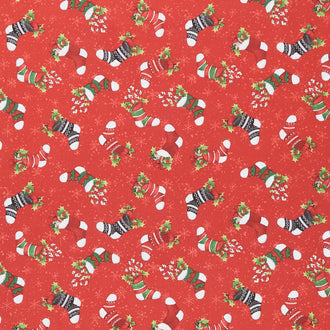 Baby It's Gnomes Out - Stocking Toss Red Yardage