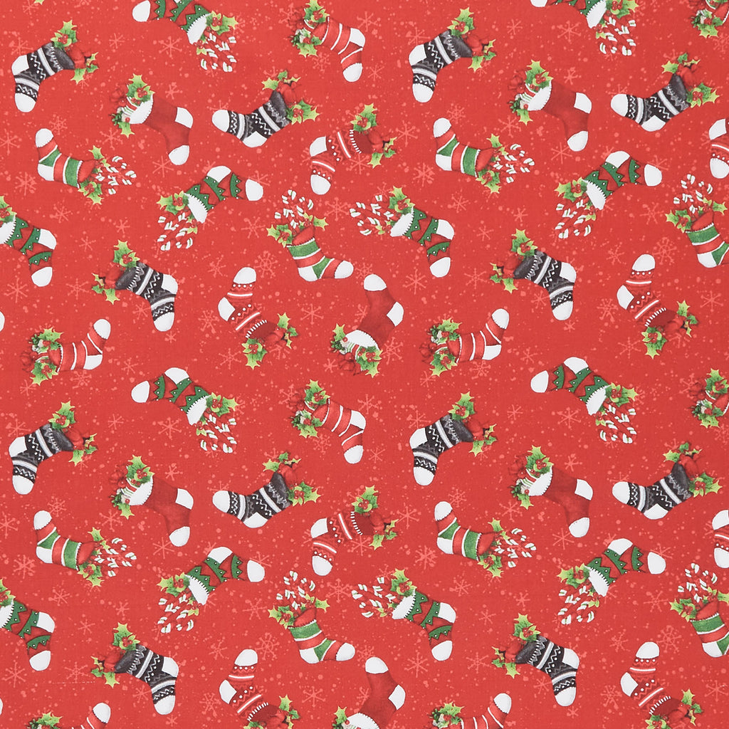Baby It's Gnomes Out - Stocking Toss Red Yardage Primary Image
