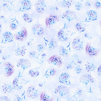Shimmering Twilight - Enchanted Dandelions Lilac Yardage