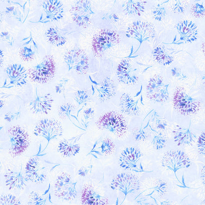 Shimmering Twilight - Enchanted Dandelions Lilac Yardage