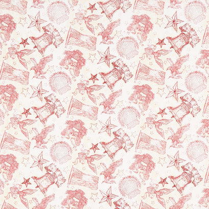 Colors of Courage - Patriotic Toile Red Yardage