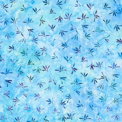 Artisan Batiks - Tranquil Gardens Dragonflies Sky Yardage
