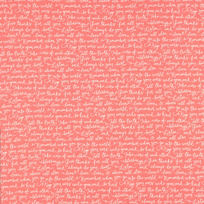 Country Rose - Farmhouse Script Tea Rose Yardage