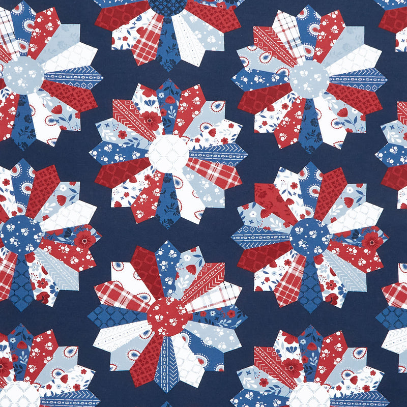 American Beauty - Dresden Navy Yardage Primary Image