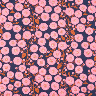 Floradora - Strawflower Navy Yardage