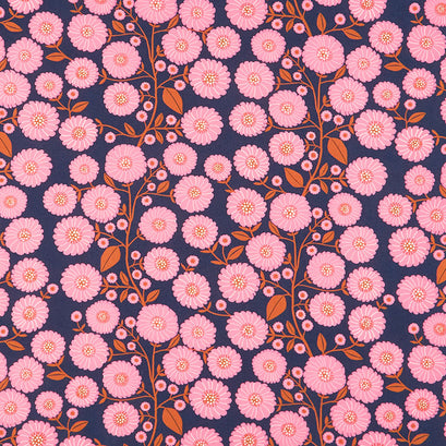 Floradora - Strawflower Navy Yardage