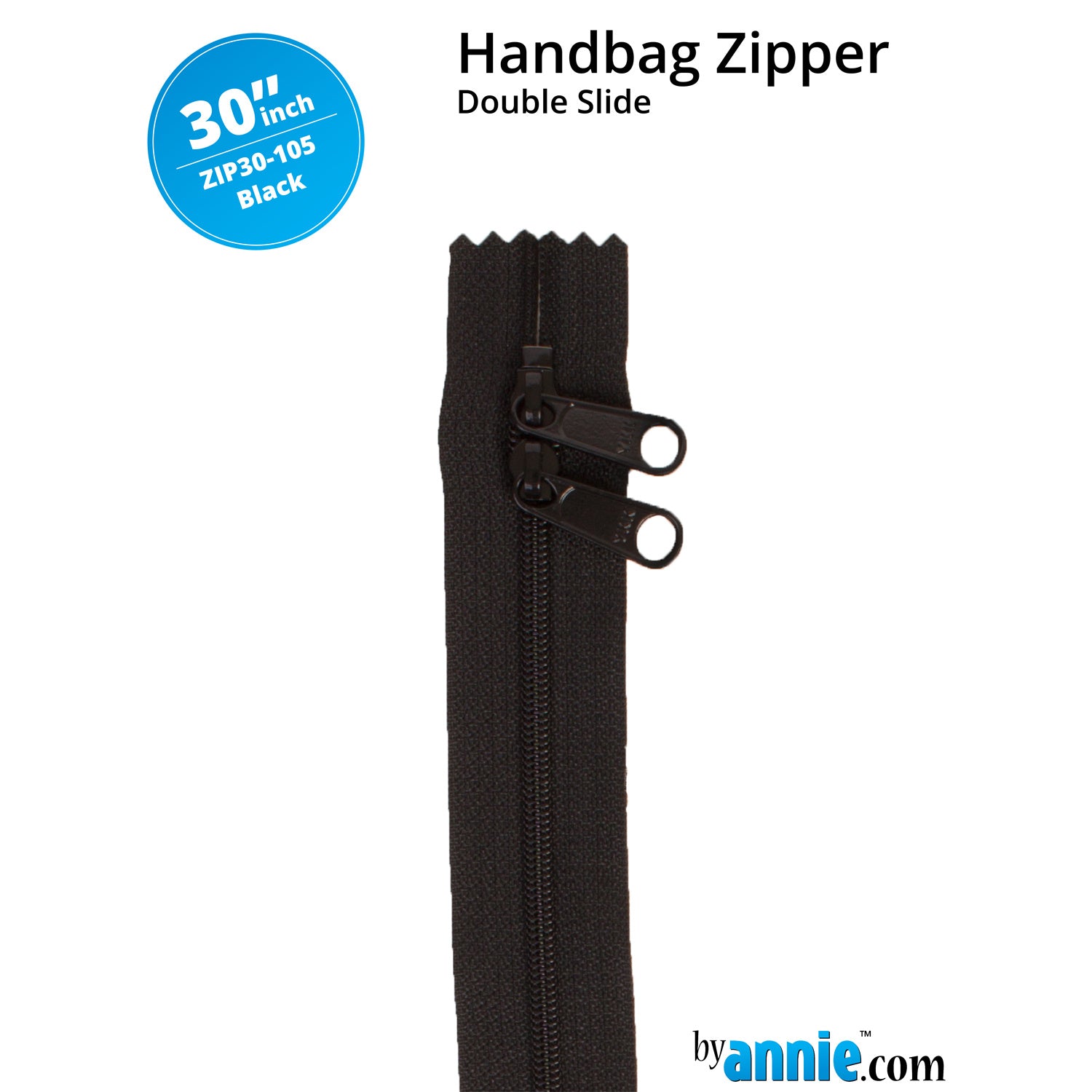 ByAnnie 30" Double Slide Zipper Black